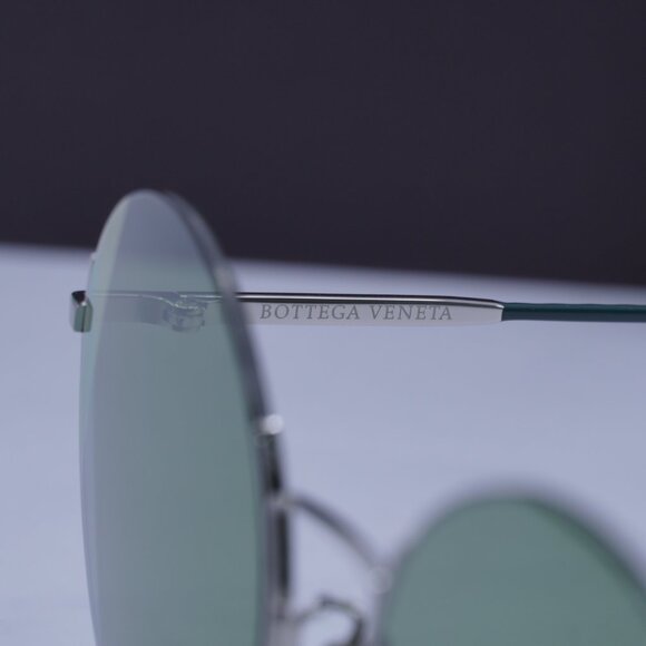 Bottega Veneta BV0246S 004 Round Sunglasses - Silver \\ Green main image 9